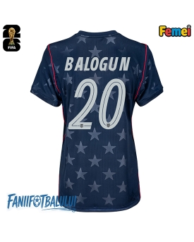 Statele Unite Folarin Balogun #20 Echipament de Fotbal Replică Mondial 2026 Femei Deplasare
